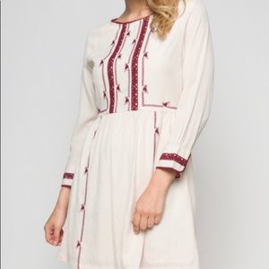 White cream WINE CROCHET TRIM DETAILS 3/4 SLEEVE